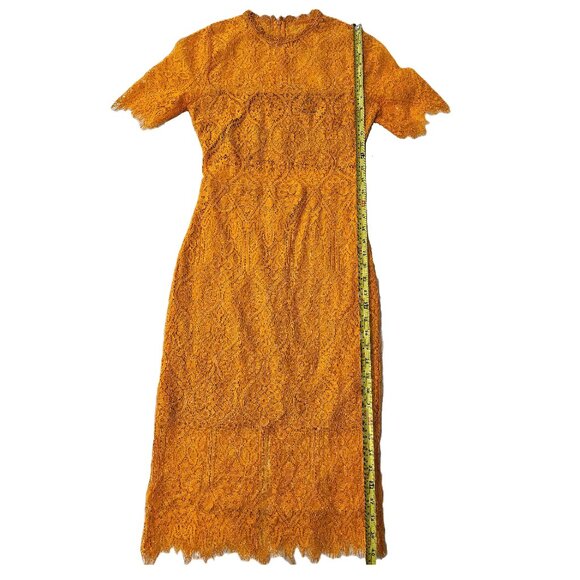 LULUS Remarkable Bright Orange Short Sleeve Lace Dress Size XS - Picture 4 of 11